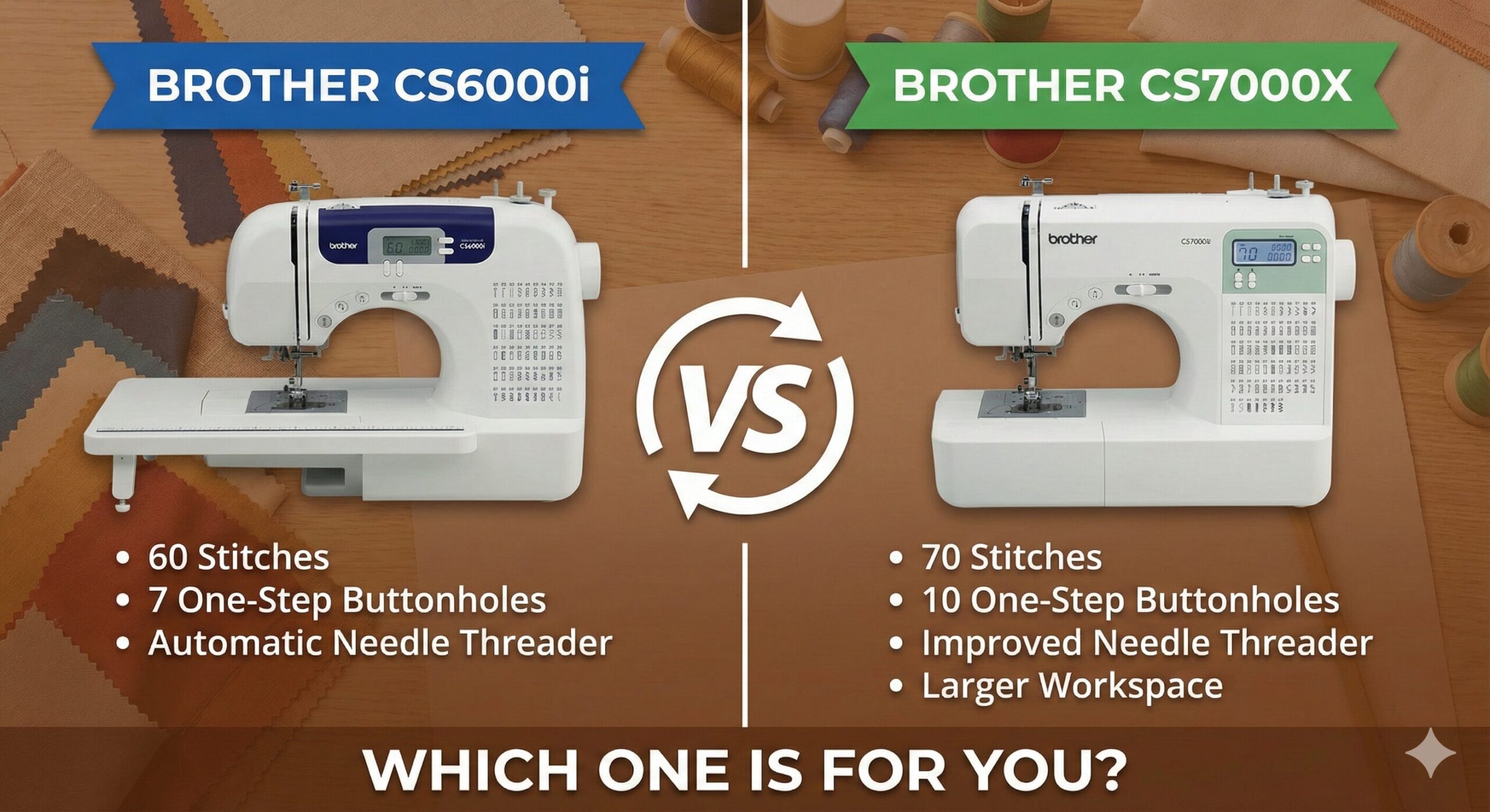 Brother CS6000i vs CS7000X Sewing Machine Comparison