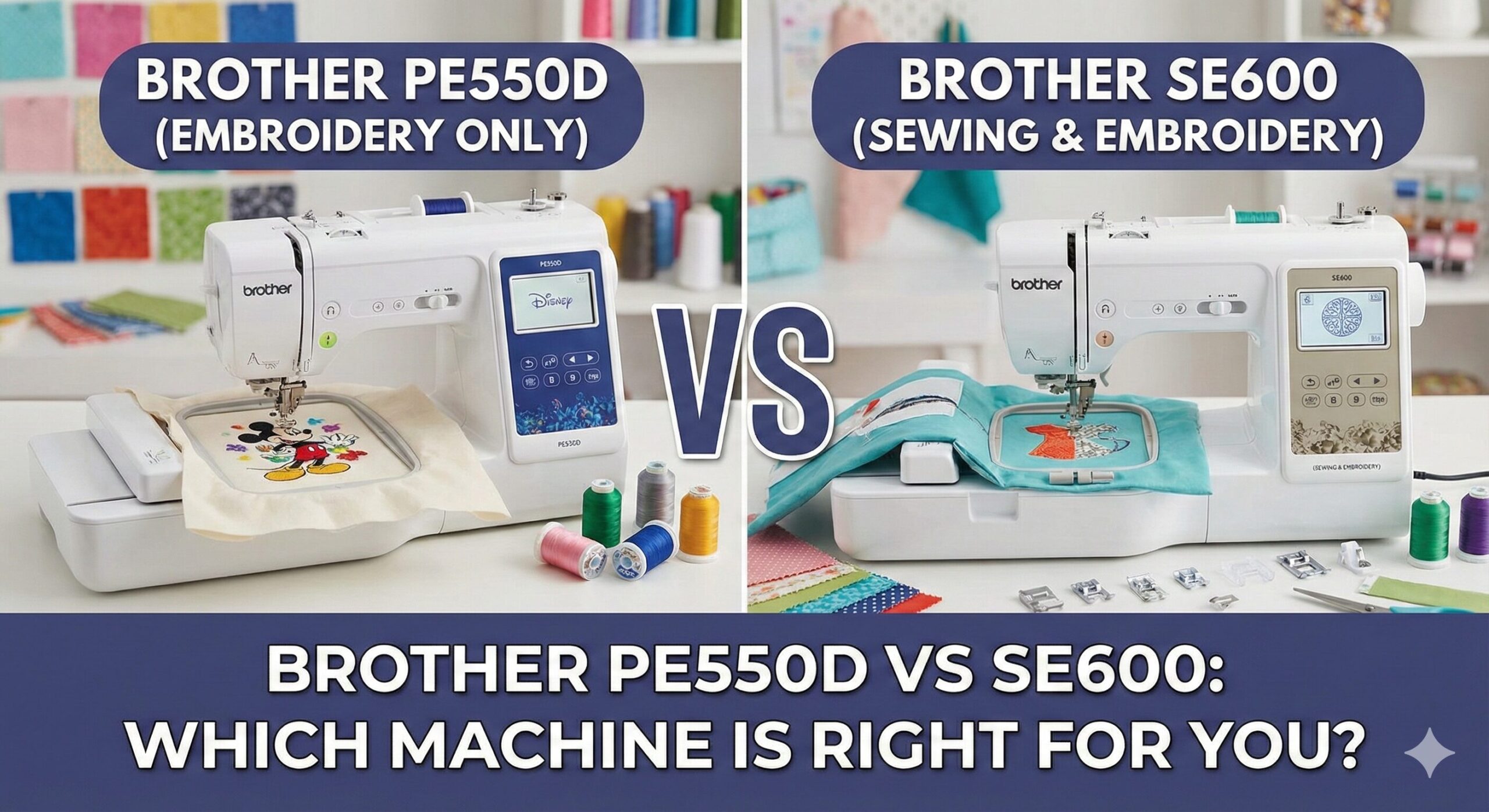 Brother PE550D vs SE600 Comparison